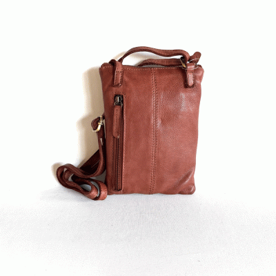 Zoom image of Crossbody bag washed L.F small, Tabac
