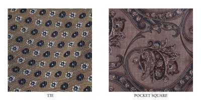 Zoom bild av Slips & Sidenduk Medallion i box, Beige