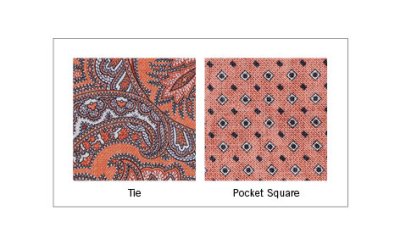 Zoom bild av slipsbox sidenslips med bröstduk amanda christensen orange slips sidenslips