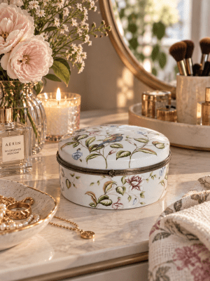 Zoom bild av Burk/ ask Blomster