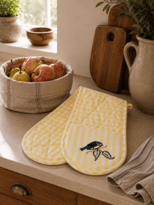 Zoom image of Pot Holder doublehanded Bluetit, yellow