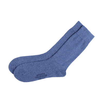 Zoom bild av ankelsocka strumpa kortstrumpa blå