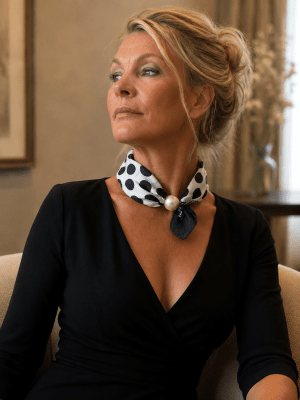 Zoom bild av scarf med magnetknäppning