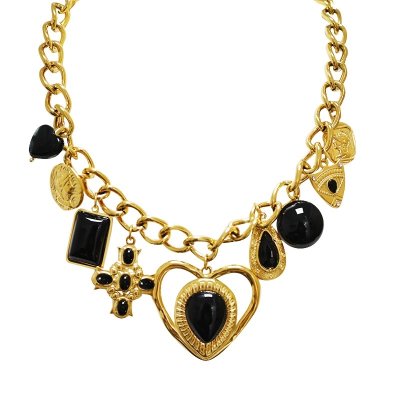 Zoom bild av bijouteri smycken från milano stora berlocker guld svart festsmycke