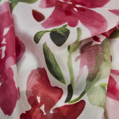 Zoom bild av Scarf Ada rosa / grön, siden 50 x 170 cm