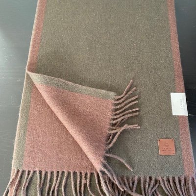 Zoom bild av Halsduk Paspoal 100% ull, Oliv/Choklad