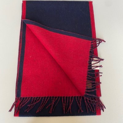 Zoom bild av Halsduk Paspoal 100% ull, Blå/röd