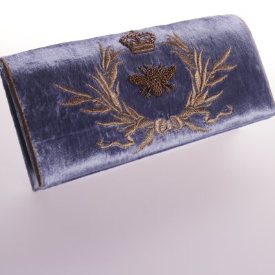 aftonväska blå sammet clutch kuvert väska festväska