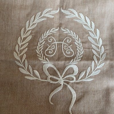 Zoom image of Chaircover Derby Monogram, sand