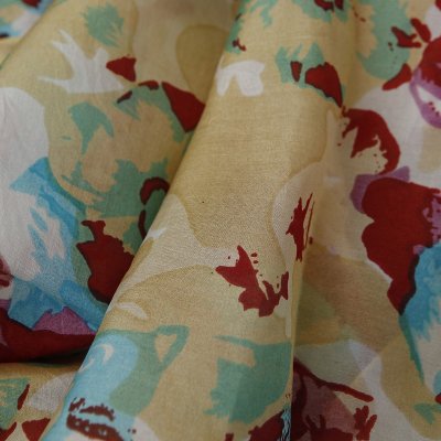 Zoom image of Scarf Ella turquoise, silk 50 x 170 cm