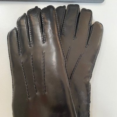 Zoom bild av Handskar Lammpälsfodrade herr, svart