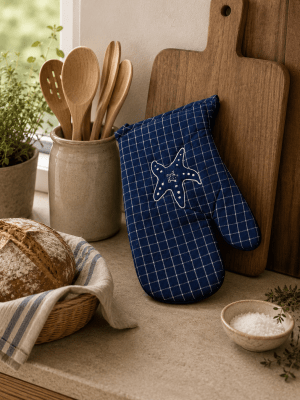 Zoom image of Oven Glove Starfish blue, 18 x 30 cm