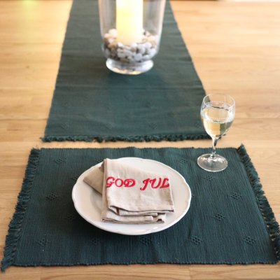 Zoom image of Rib Placemat dobby, darkgreen