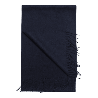 Zoom bild av marinblå ull halsduk herr klassisk unisex halsduk ull italiensk halsduk