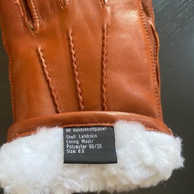 Handskar lammnappa med lamm mixfoder herr, Cognac