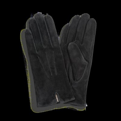 Zoom bild av svart mockahandske dam elegant snygg mocka handske dam