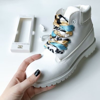 Zoom image of Shoelace Icon Lightblue Scarf, 120 cm