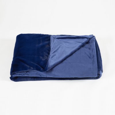 Zoom bild av koboltblå pläd deluxe premiumpläd fotlöpare bedrunner hotellsäng