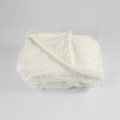 Zoom bild av pläd vinterhare vit deluxe pläd tjock elegant pläd i fuskpäls för lyxiga hem