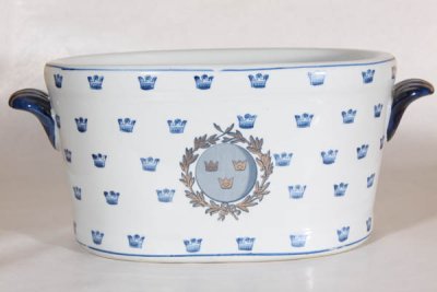 Zoom bild av gripsholms sköljskål stor med riksvapnet royal homedecor