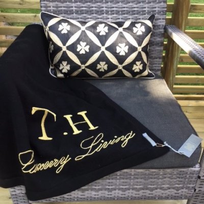 Zoom image of Pillowcase Versailles, Black 30 x 50 cm