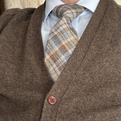 Zoom bild av Slips Rutig Jacquard, Blå