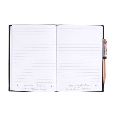 Zoom bild av reflektera bok anteckna tacksamhets bok julklapp