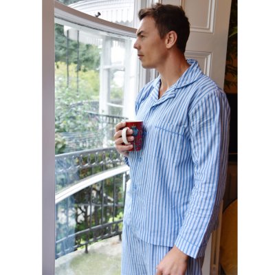 Zoom bild av Herrpyjamas Louis, blårandig stl M