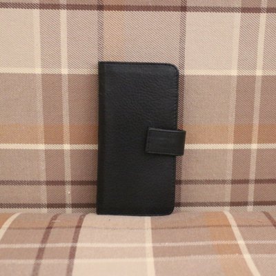 svart skinnfodral för mobil samsung s9 mobilhållare plånbok i skinn samsung s9