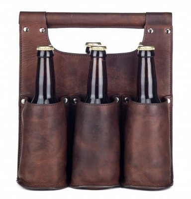Zoom bild av ölväska 6 pack i skinn öl 6 pack i skinn skinn ställ till ölen bärväska i skinn öl