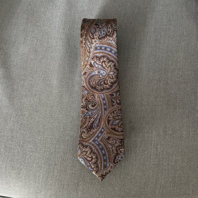Zoom image of Tie Paisley 100% silk, brown