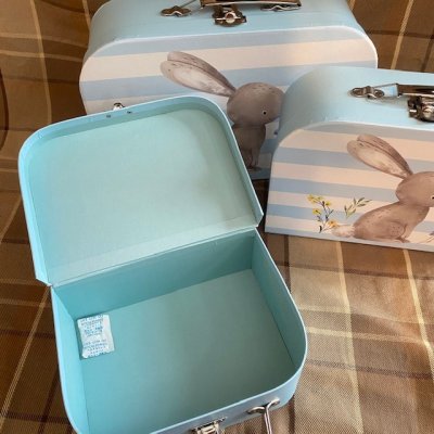 Zoom bild av pappaväska 3 pack barn baby babyshower ljusblå kanin
