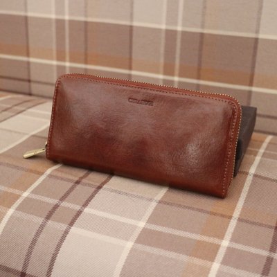 elegant skinn plånbok dam klassisk bridge stil plånbok i brunt skinn elegant handgjord i florens italiensk damplånbok i brunt sk