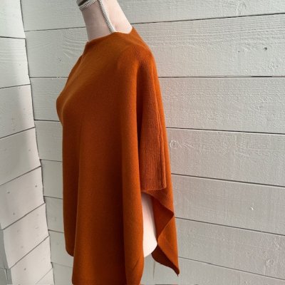 Poncho Bianca Casmere/wool, Rust