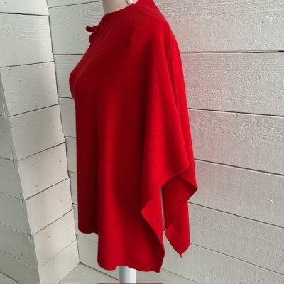 Poncho Bianca Casmere/wool, Red