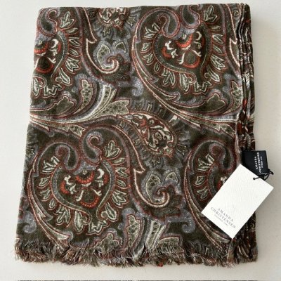 Zoom bild av print klassisk scarf print paisley virgin ull jungru ull old money style