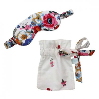 Zoom bild av snygg vacker ögonmask för dam blommig ögonmask avslappningsmask vila ögonen