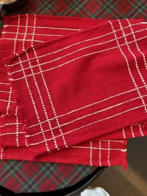 Zoom bild av Bordstablett Rips Jul röd, recycled 4 pack