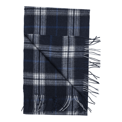 Zoom image of Scarf checked 100% Wool, Navy