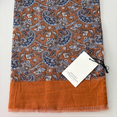 Zoom bild av scarf paisley orange herr scrf bomull