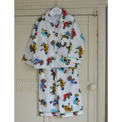 Zoom bild av pyjamas för barn killpyjamas barn med traktor gammaldags pyjamsas för barn med trakrot motiv