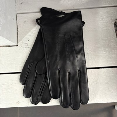 klassisk herrhandske skinn svart lammskinnshandske