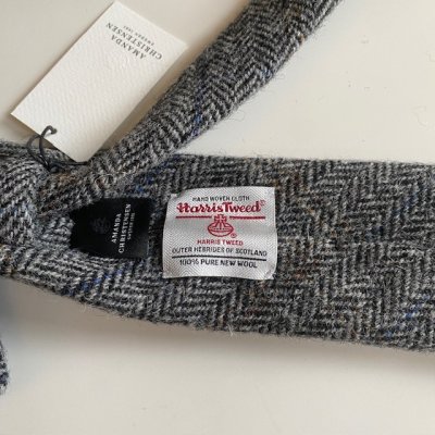 Zoom bild av Slips Harris Tweed grå, 100% ull