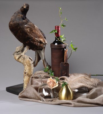 vinhållare i skinn rustik vinpåse i skinn kramtex fynd snygg present vinväska läder