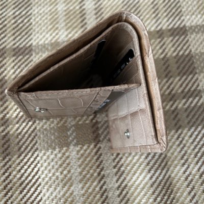 Plånbok Croco, Taupe