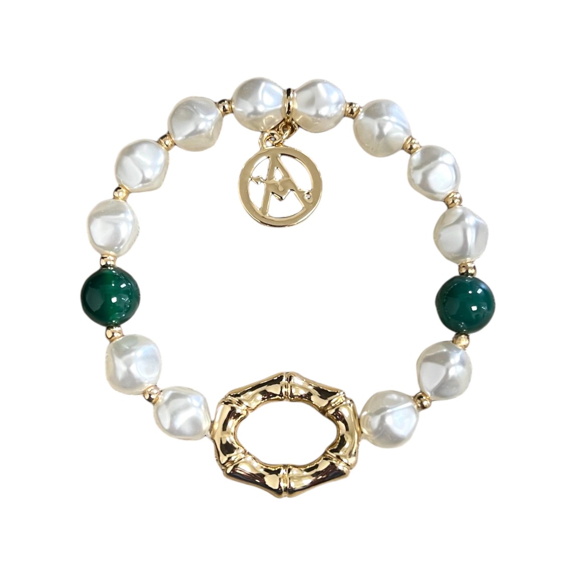 Product Image for Armband Pärla Elastisk, grön agat